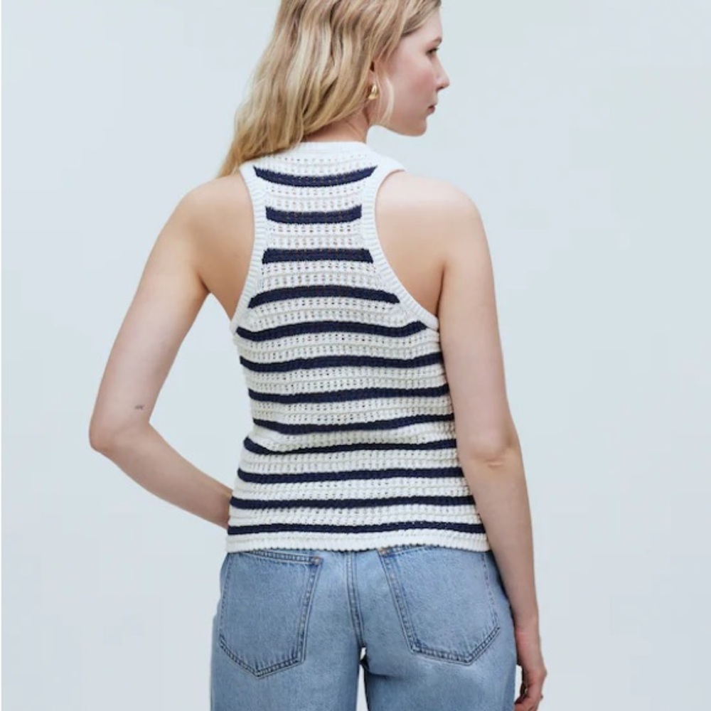 Madewell Crochet-Knit Crewneck Sweater Tank | Size M - Picture 2 of 10